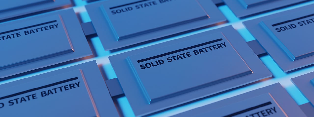 SSB Solid State Batteries nebeneinander angeordnet